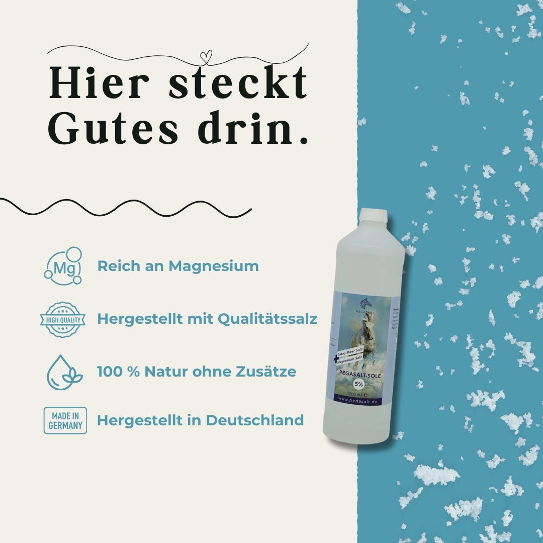Pegasalt-Sole 5 % mit Salz vom Toten Meer 1000 ml - PEGASALT