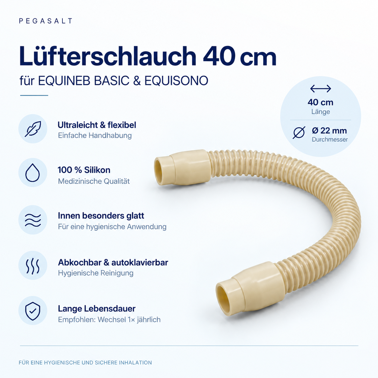 Lüfterschlauch 40 cm für Equineb Basic & Pro | PEGASALT