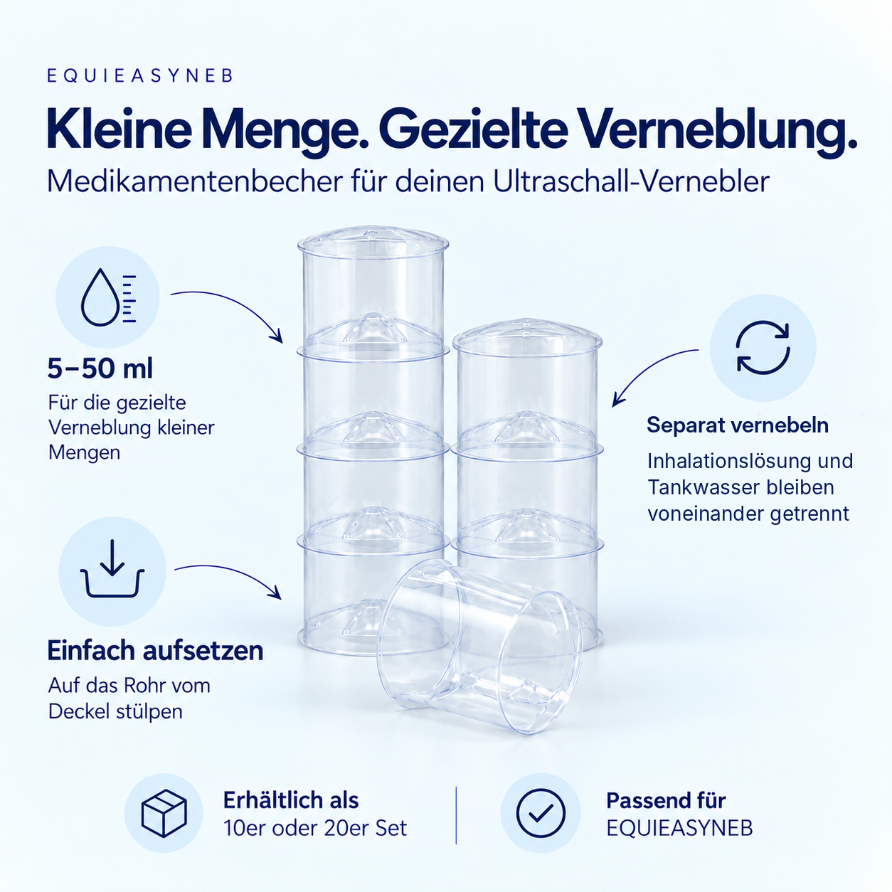 Medikamentenbecher von EquiEasyNeb für Pferde | PEGASALT